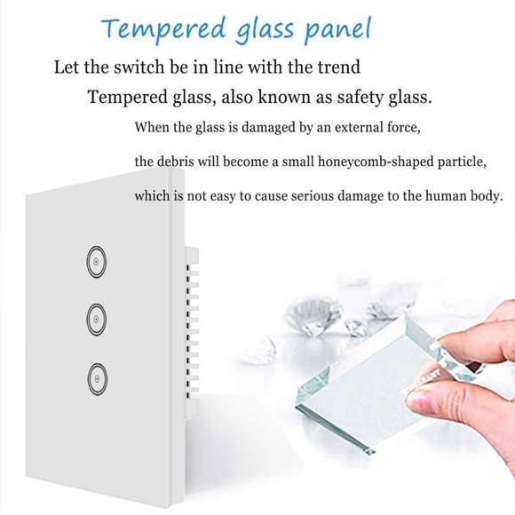 WiFi Smart Double Wall Light Touch Panel 3 Gang - Picture 4 of 11